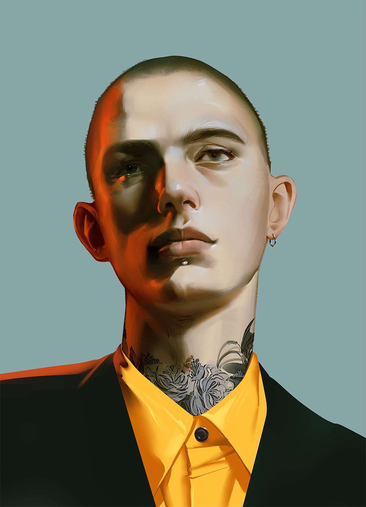 男性头像的课上演示