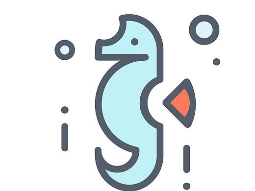 线性图标练习——海洋动物图标