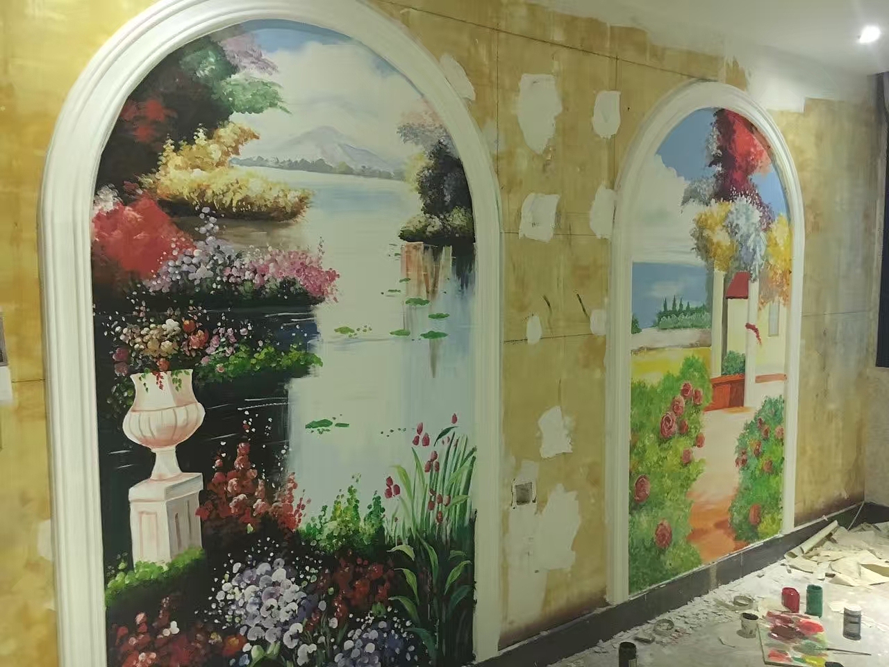 桂林月子中心手绘（图ZMjI0OTE4MjQw） - 商业插画 - 站酷设计师墨鱼壁画工作室原创素材 - 站酷ZCOOL