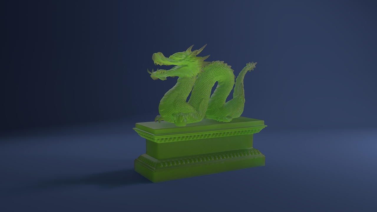 Arnold玉石材质雕龙的材质测试