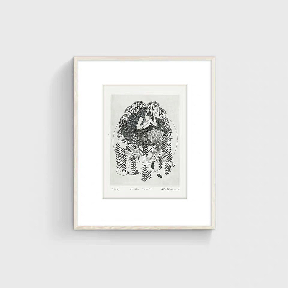 铜版画｜Monster·Mermaid ｜ 怪物·美人鱼（图ZMjE0NzE2MTY4） - 艺术插画 - 站酷设计师弥久Sylvia原创素材 - 站酷ZCOOL