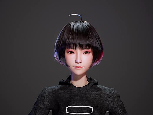 基于UE4的 虚拟人实时毛发测试