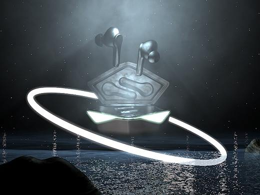 耳机科幻星空场景渲染