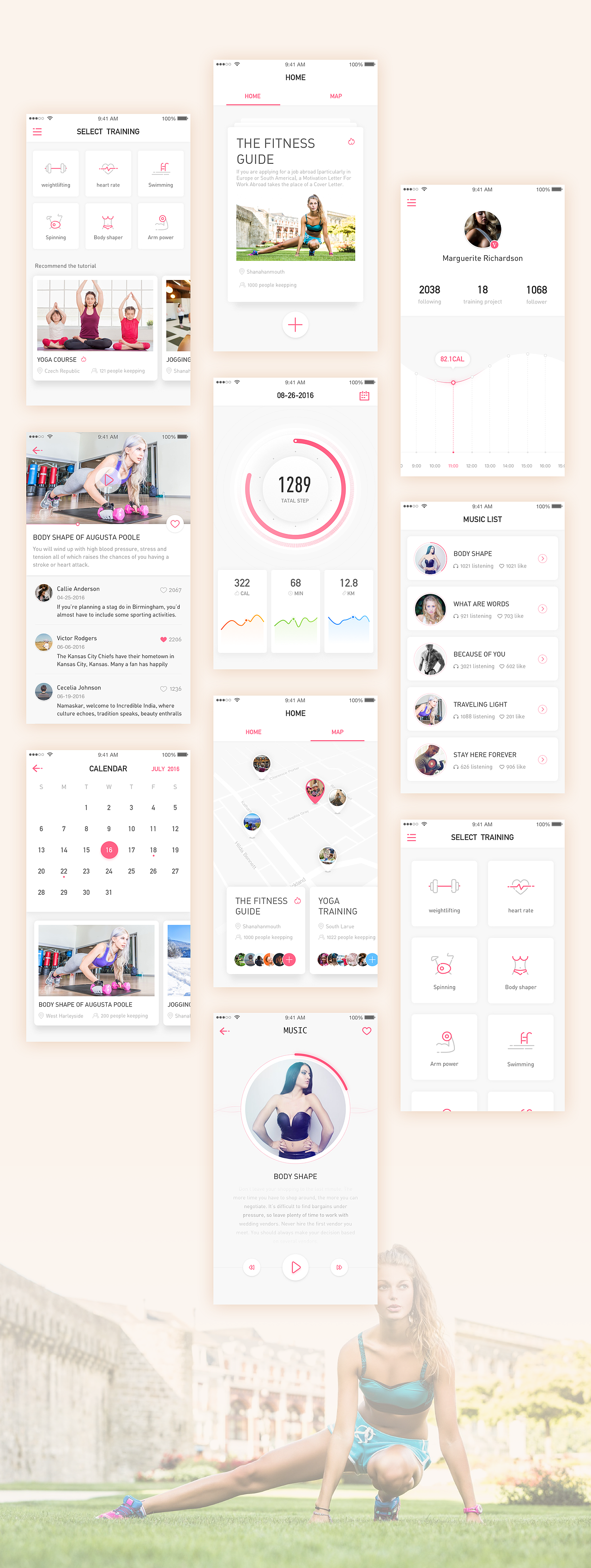 关于健身app的视觉风格探索（图ZNjQ4ODk5NTY=） - APP界面 - 站酷设计师伪艺术的仨仨原创素材 - 站酷ZCOOL