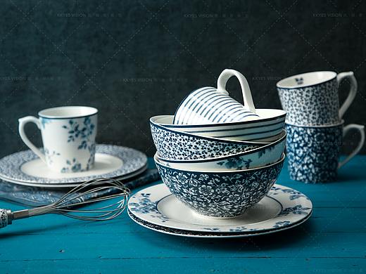餐具 餐盘 瓷器 茶杯 青花瓷 静物拍摄南京商业摄影