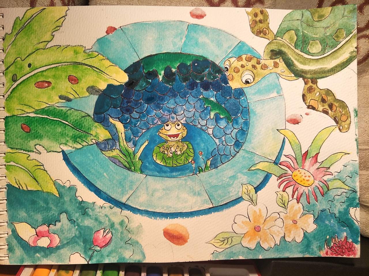 井底之蛙（图ZMTQ3NTQ2MjU2） - 绘画 - 站酷设计师麻雀仙子原创素材 - 站酷ZCOOL