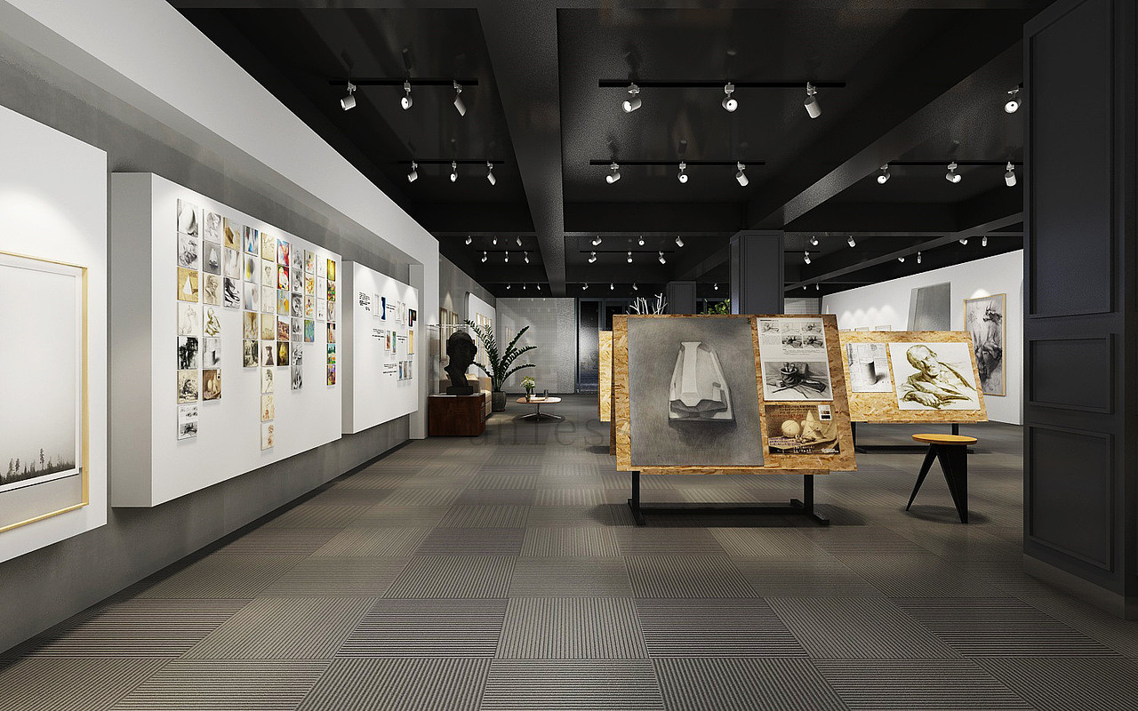 黑白艺术品展厅