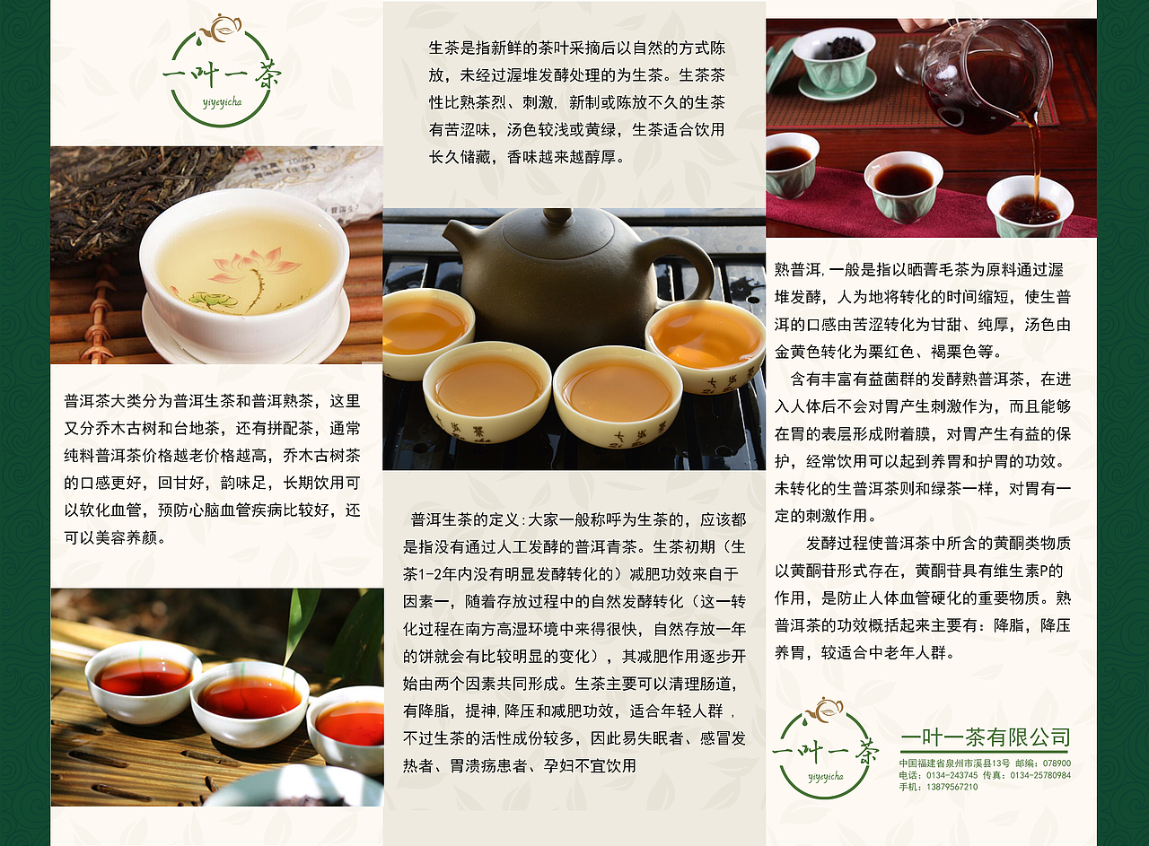 一叶一茶三折页（图ZOTM0OTE5Njg=） - 宣传物料 - 站酷设计师猫怨原创素材 - 站酷ZCOOL