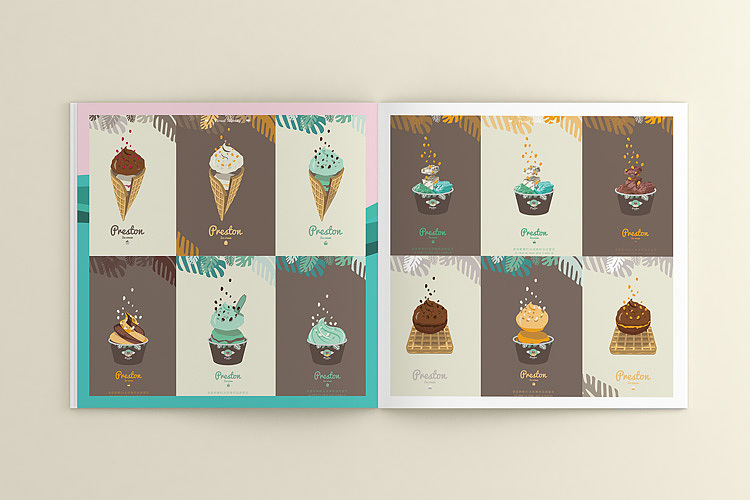 Preston - 全新冰淇淋品牌 (VI,店铺设计)(图ZMjUzNTc5NjA=) - 品牌 - 站酷设计师CreativeCapital原创素材 - 站酷ZCOOL