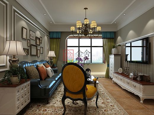 金舍装饰-星河盛世城124平米装修效果图-美式风格（个人主页-ZMTc3NjU1ODg=） - 家装设计 - 站酷设计师金舍首席设计杨卓原创素材 - 站酷ZCOOL