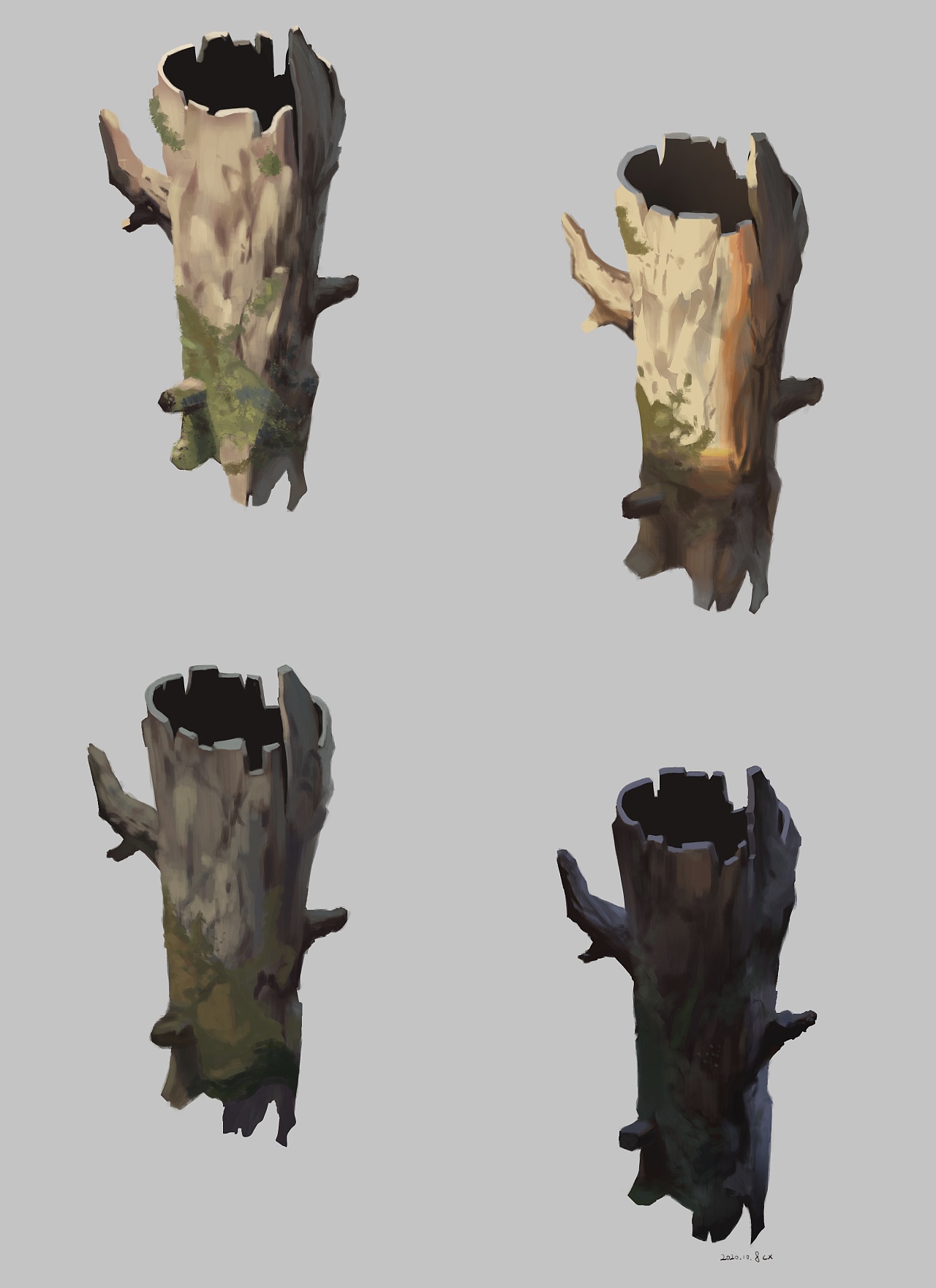 练习-树|插画|游戏原画|画画的陈嘻 - 临摹作品 - 站酷 (zcool)