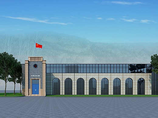 大礼堂外观一组空间-建筑设计65001年前宜阳百年川椒火锅门头空间