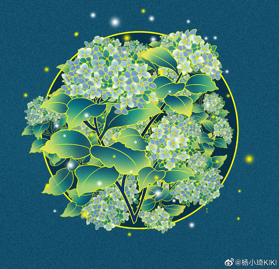 国潮插画小花花