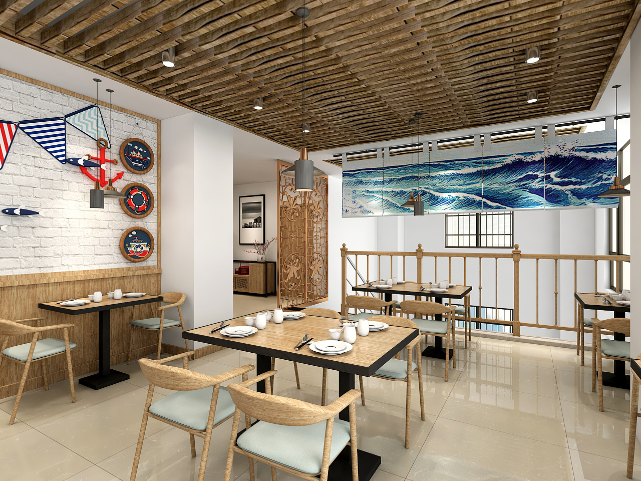 深圳领鲜海鲜自助餐厅-设计案例-建E室内设计网