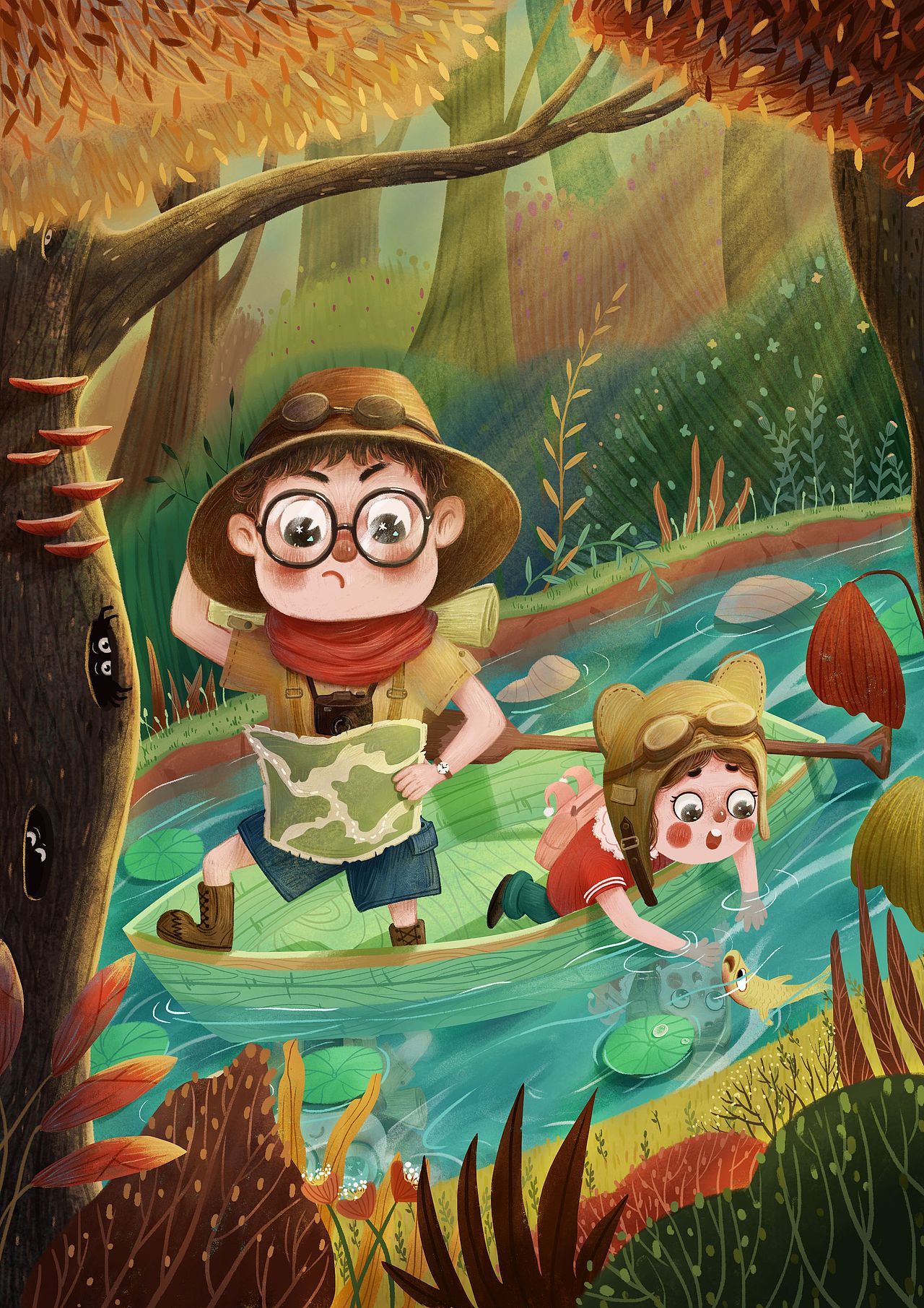 绘本风格场景插画