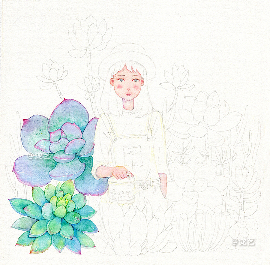 多肉小花农（图ZNjQwNTg1NjA=） - 商业插画 - 站酷设计师LONGHYIBI原创素材 - 站酷ZCOOL