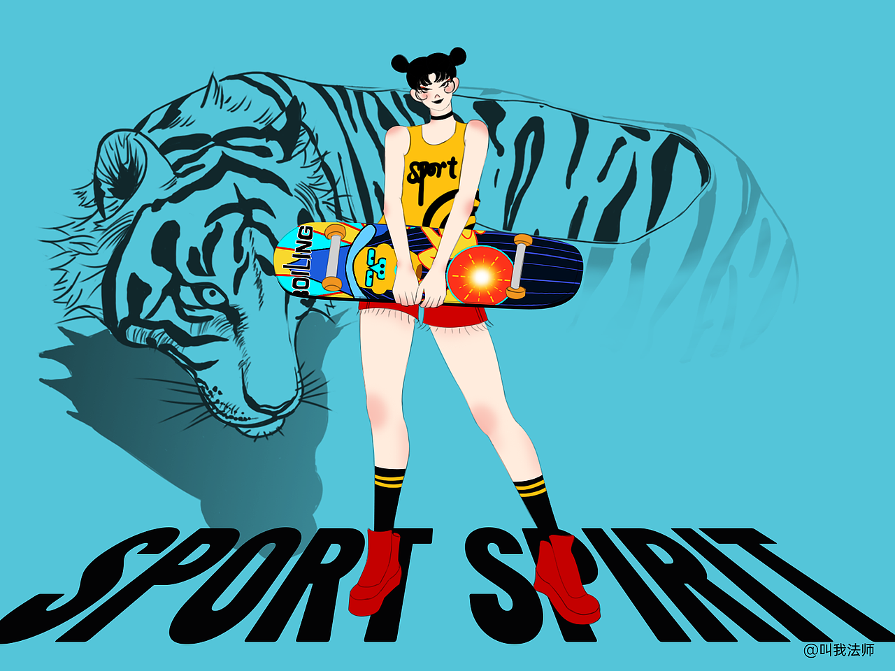 酷帅风格人物插画