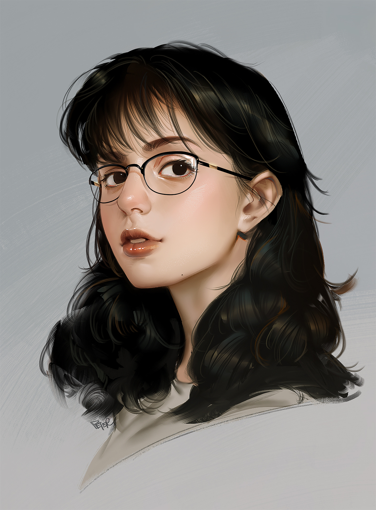 这种一戴眼镜，我就受不了，太有知性美了 ​​​​（图ZMjQ1Mzk4NTky） - 商业插画 - 站酷设计师Peter肖吉原创素材 - 站酷ZCOOL