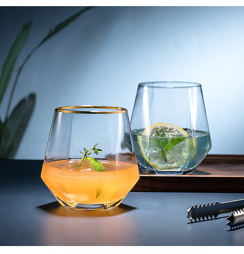 钻石杯六角倾斜不倒玻璃杯杯子摄影南京摄影