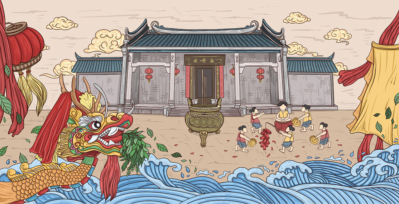 顺德龙舟|插画|概念设定|青零ql - 原创作品 - 站酷 (zcool)