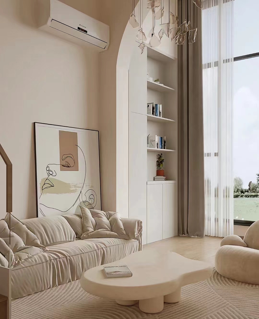 奶油风loft复式公寓