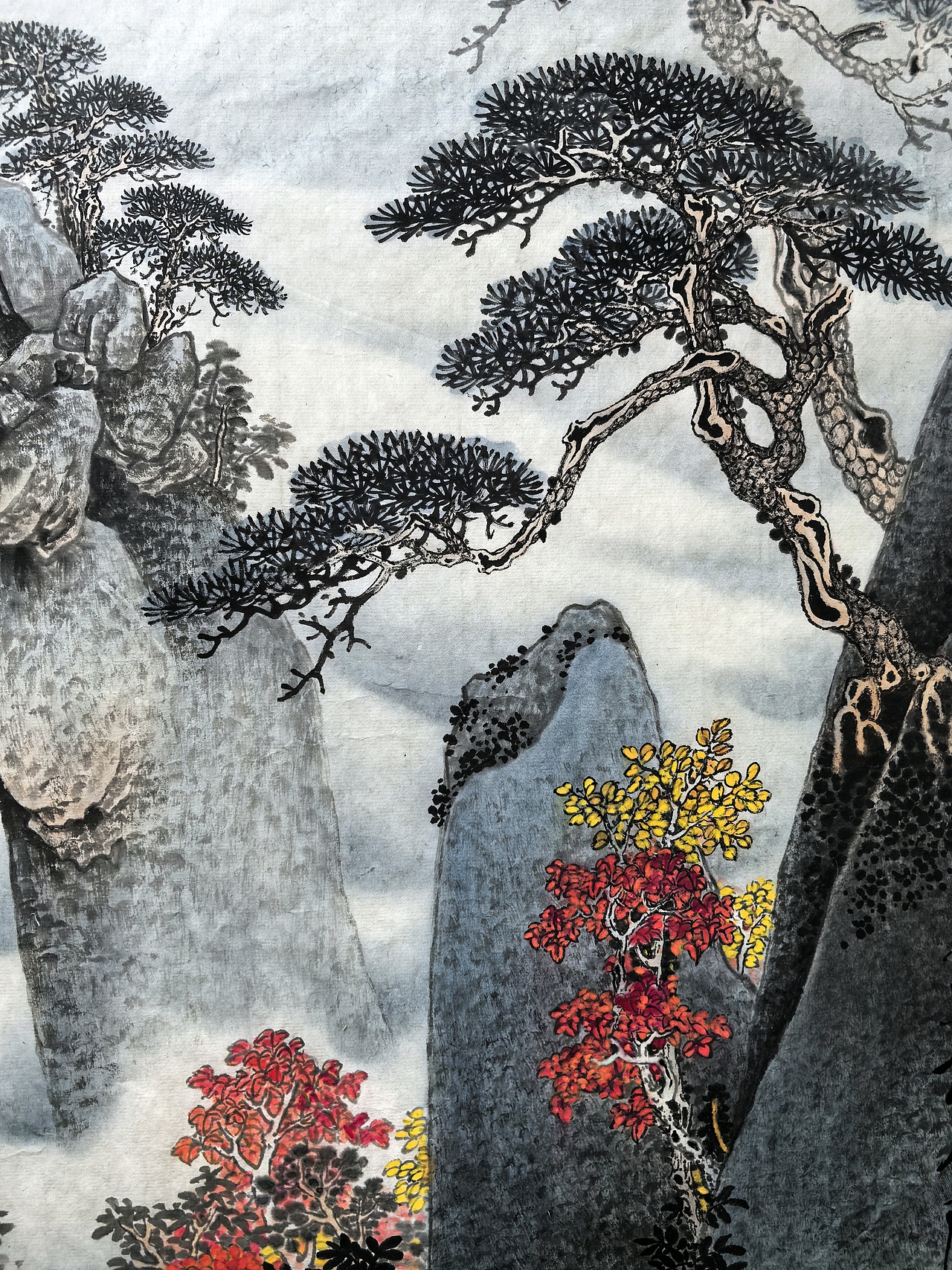 云峰飞瀑洗清秋