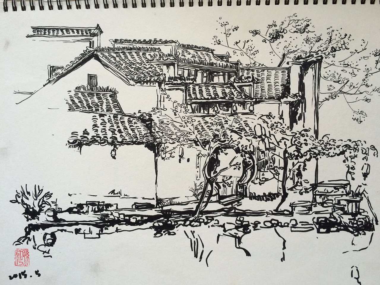 宏村风景写生图集