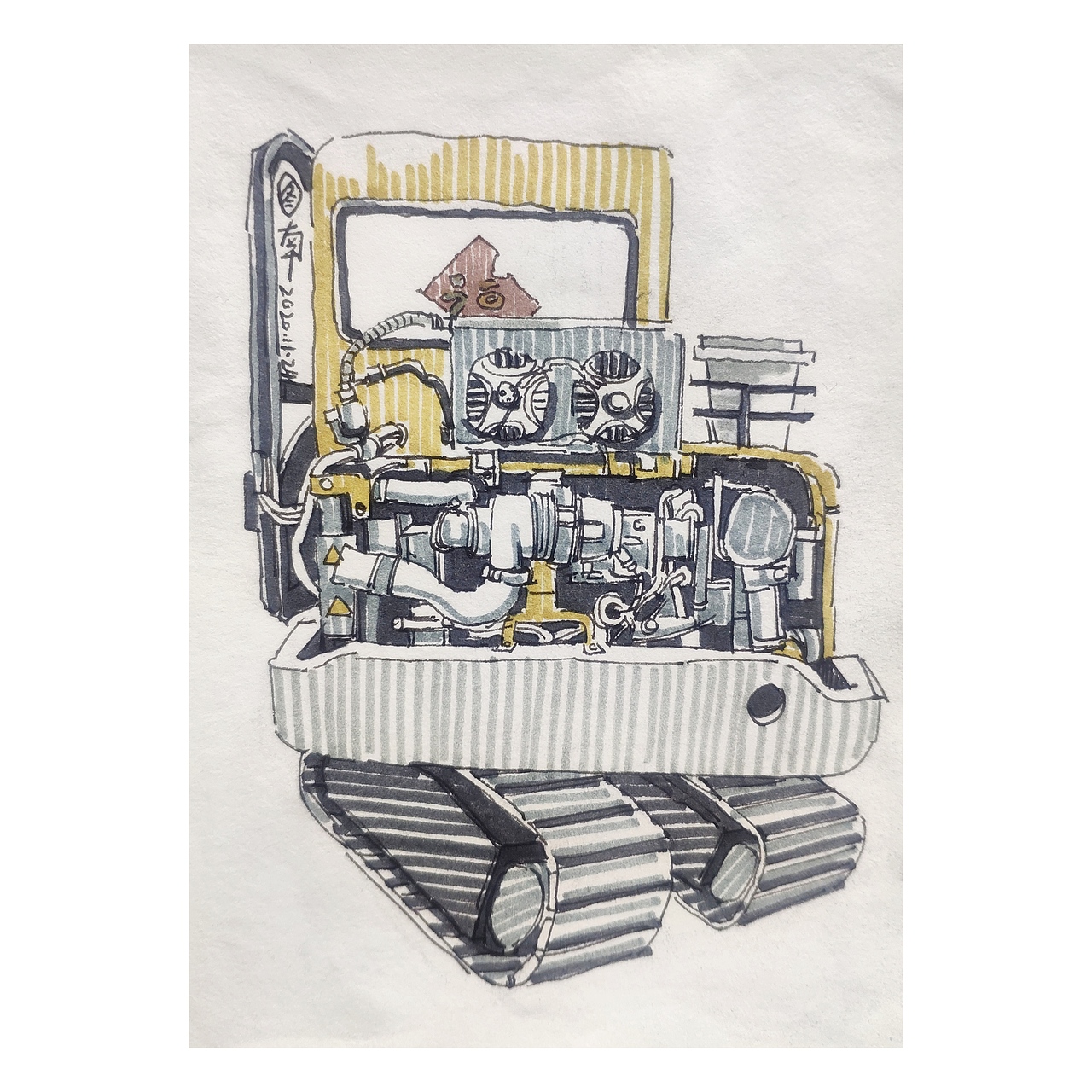 挖掘机（图ZMjU4NjIwNDY0） - 绘画 - 站酷设计师图南老师原创素材 - 站酷ZCOOL