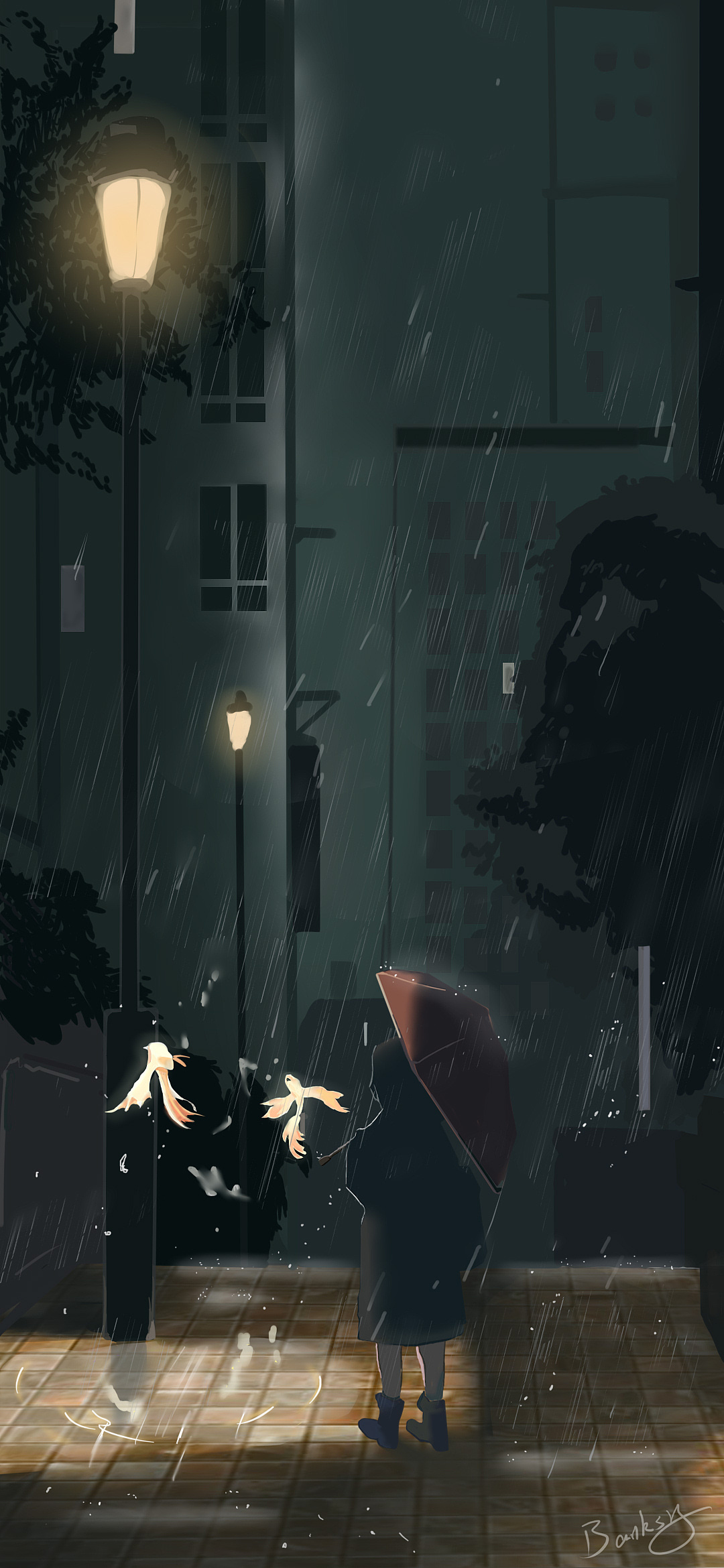 雨夜|插画|艺术插画|土豆的做法大全_临摹作品-站酷zcool