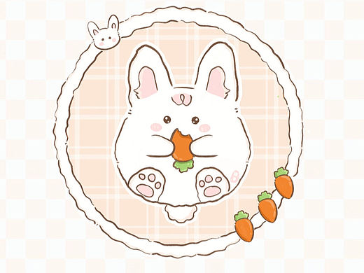 原创贴纸/小兔子（个人主页-ZNjU2Mjc3MDA=） - 商业插画 - 站酷设计师棉子超温柔原创素材 - 站酷ZCOOL