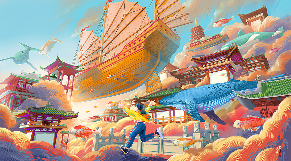 《云上国》（图ZMjM3NDY0Mzg4） - 创作习作 - 站酷设计师猫与婵原创素材 - 站酷ZCOOL