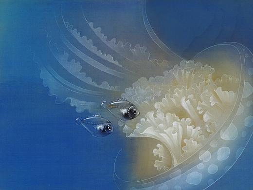 工笔画尝试创作海水观赏鱼