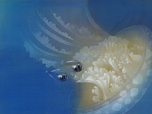 工笔画尝试创作海水观赏鱼