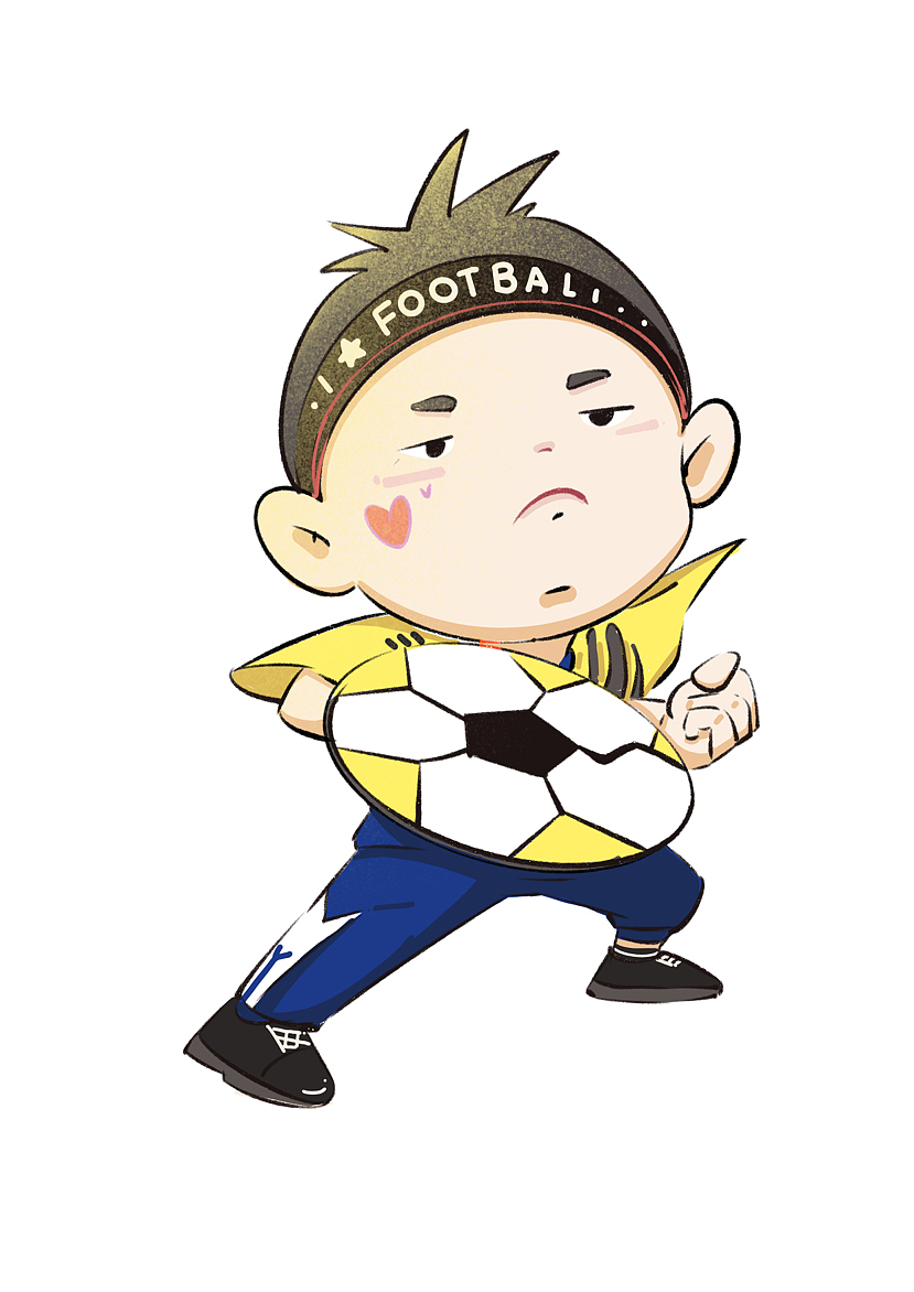 足球宝贝Q版插画