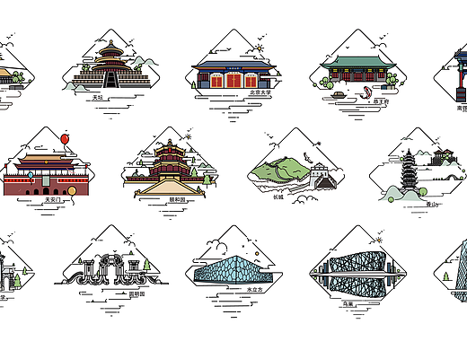 北京印象插画设计