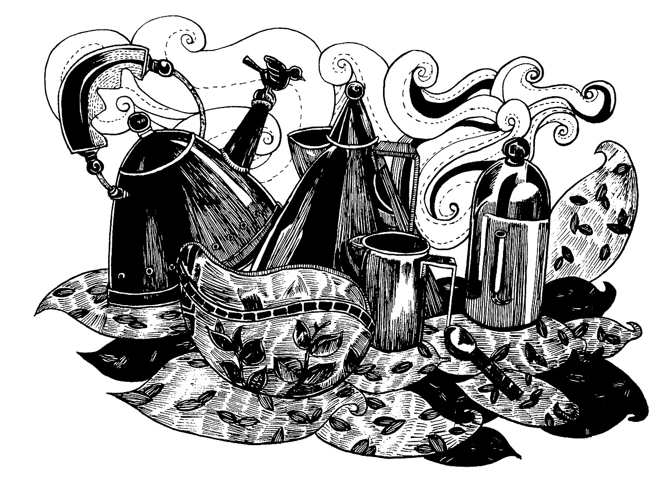 黑白插画系列之02（图ZNDQ2NjIyNzY=） - 绘画 - 站酷设计师马玉亭原创素材 - 站酷ZCOOL