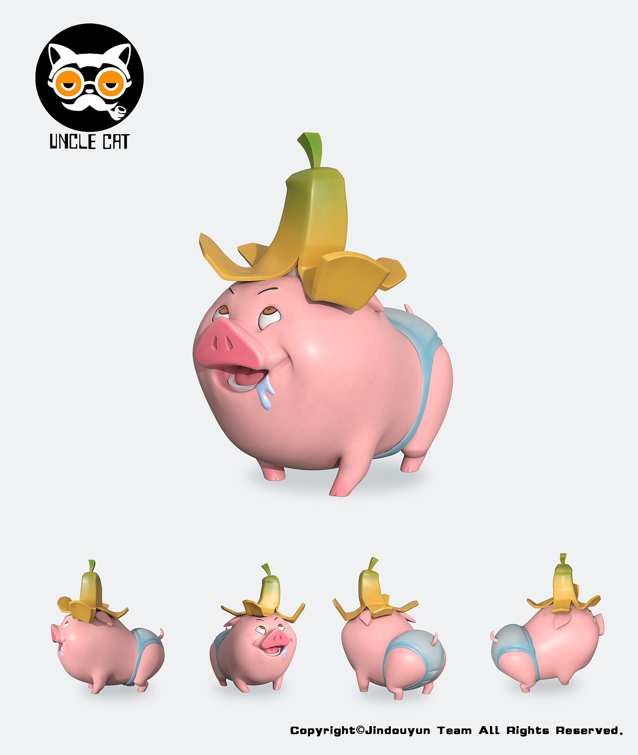 猫大爷UNCLECAT 朱小宝 水果猪系列 潮玩 摆件 模玩