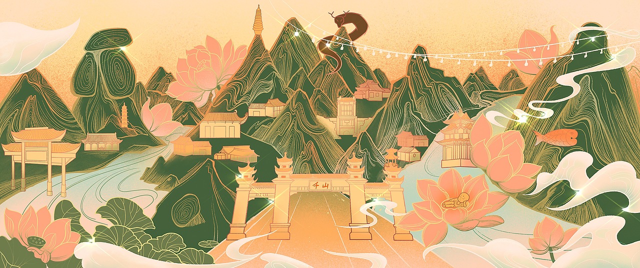 "千山春游记"插画作品