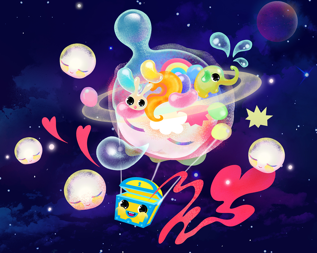 淘宝聚划算99聚星城H5宇宙星球主题插画（图ZNTg0ODM4NzI=） - 商业插画 - 站酷设计师neuneuneu原创素材 - 站酷ZCOOL