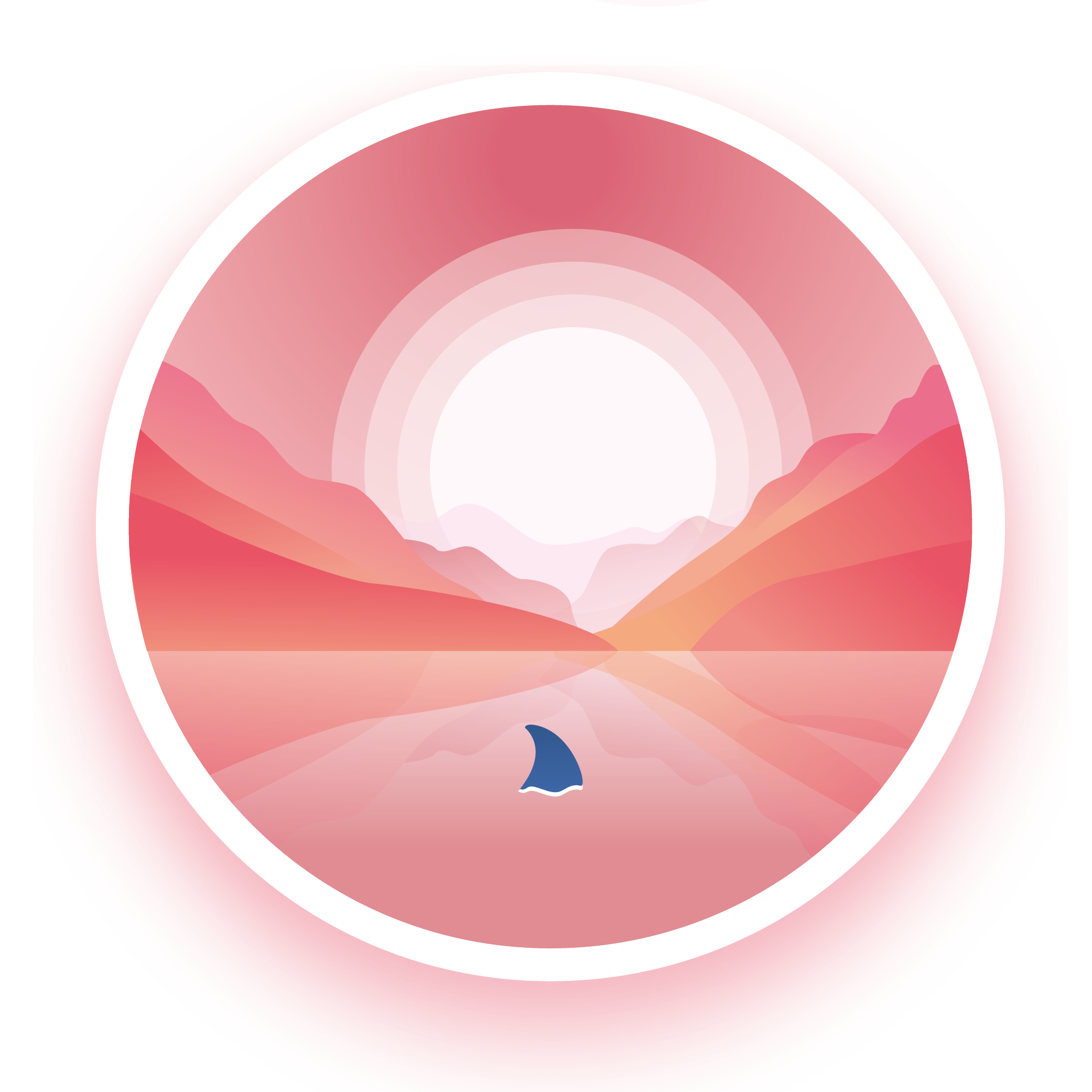 landscape illustration-渐变风格风景矢量插画