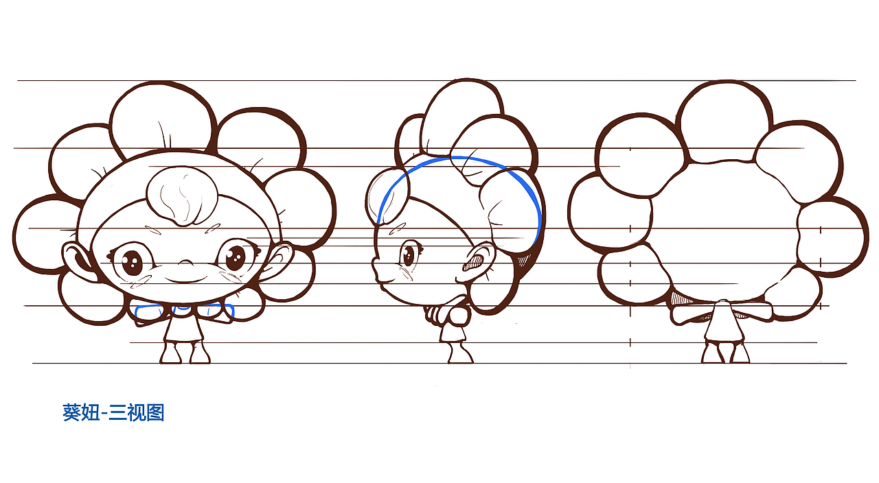 中国教育电视台太阳花艺术团吉祥物设定-葵妞,小正太