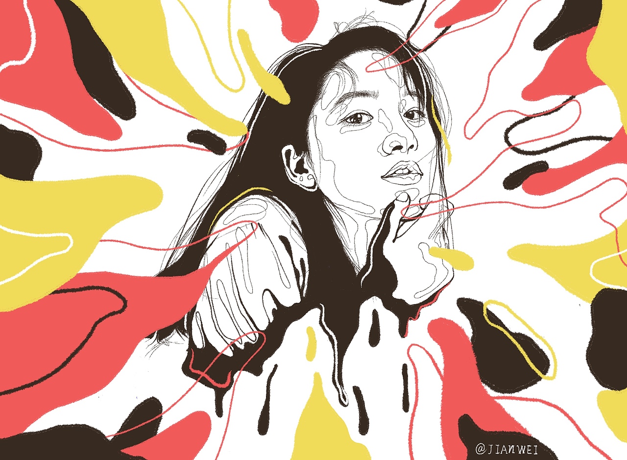 人像插画（图ZMTY0NDIzMDk2） - 商业插画 - 站酷设计师Jianw原创素材 - 站酷ZCOOL