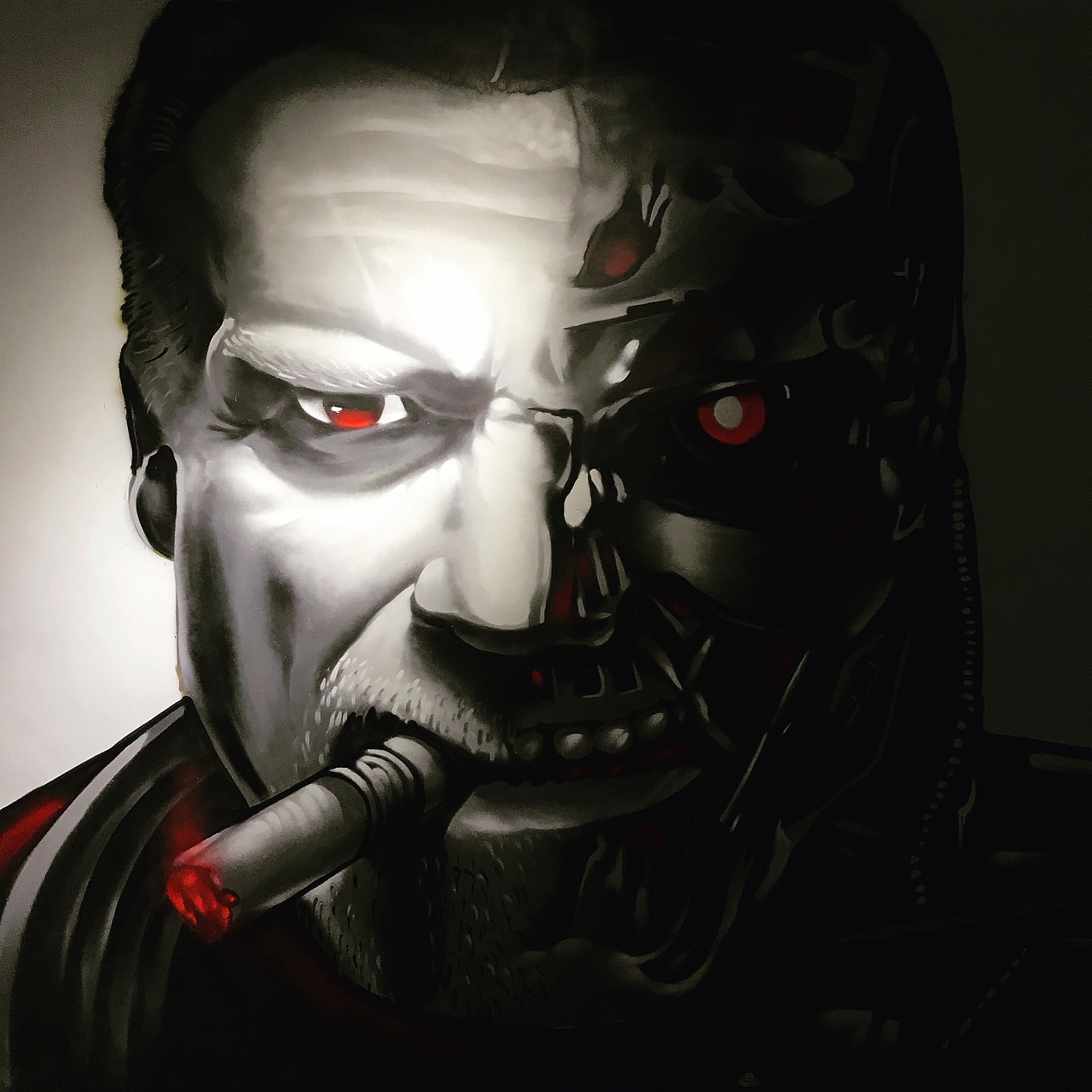 终结者·施瓦辛格写实涂鸦