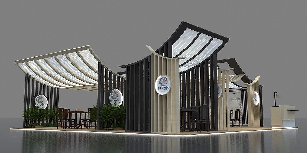 中式古风展位（图ZMjY0MTMwMTc2） - 建筑/空间 - 站酷设计师Dream一拳原创素材 - 站酷ZCOOL