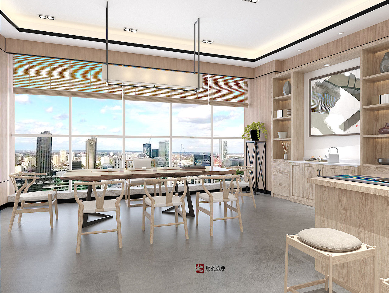 淄博公司办公室装修设计--山东舜禾装饰