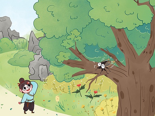 螳螂捕蝉黄雀在后绘本