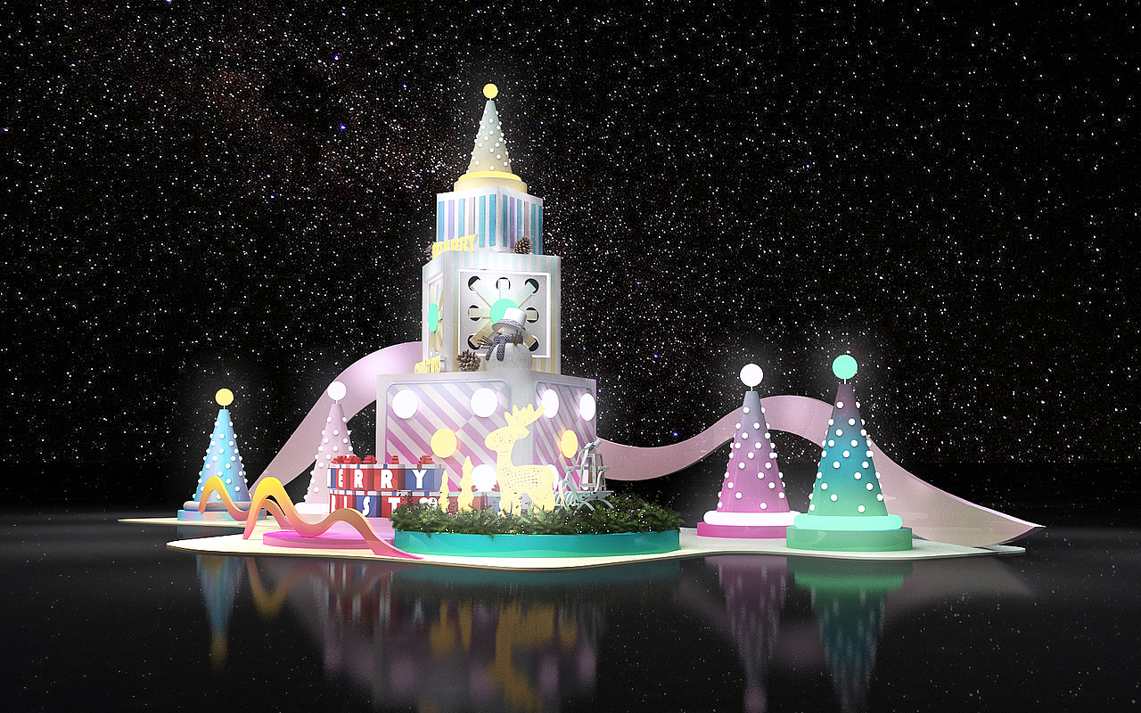 网红照相打卡 商场中庭 亮化美陈 圣诞 雪糕（图ZMjQ5MzA4MzIw） - 展陈设计 - 站酷设计师Tersia原创素材 - 站酷ZCOOL