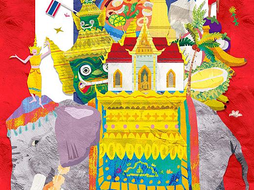参加“泰国印象”旅游招贴设计的作品