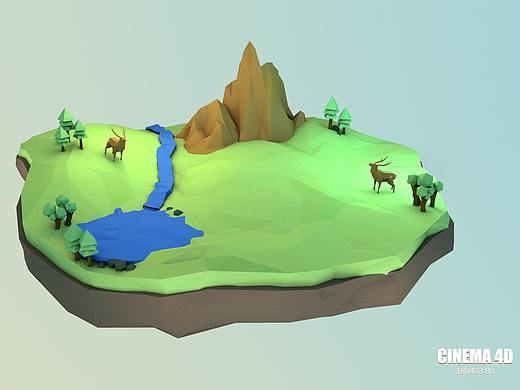 低多边形C4D临摹