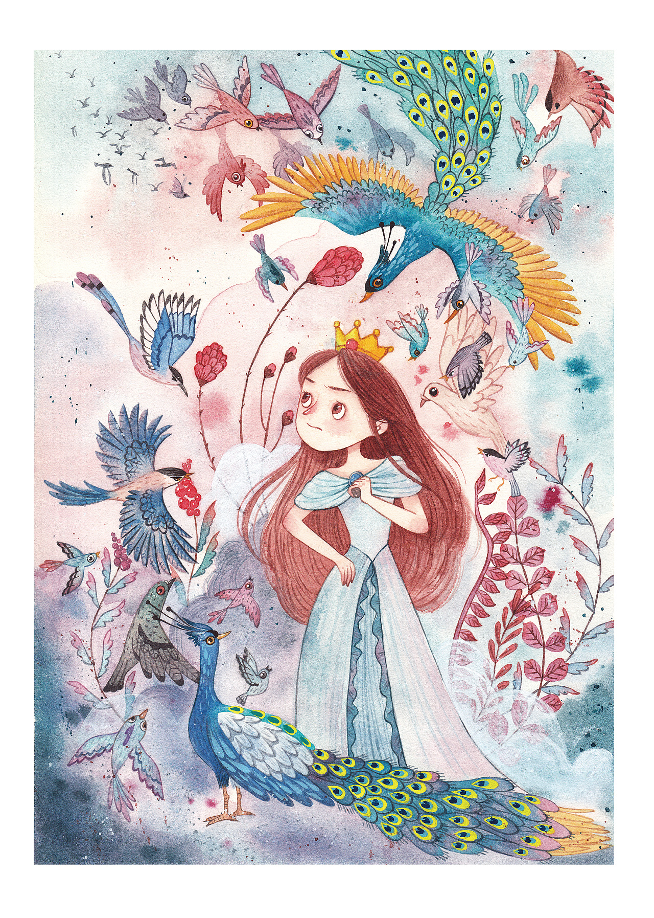 为童话故事《小鸟与玫瑰》画的插画|插画|儿童插画|朵北 - 原创作品 - 站酷 (ZCOOL)